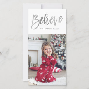Brillante Silver Holiday Foto Card Feiertagskarte
