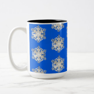 Brillante Silver Ice Blauer Weihnachtsschneeflocke Zweifarbige Tasse