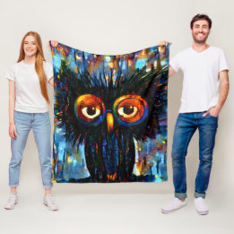 Brillante und kluge Eule Fleecedecke