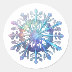 Brillanter Schneeflocke Runder Aufkleber