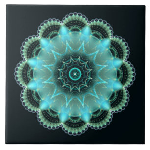 Brillanter Stern Fraktal Mandala Fliese