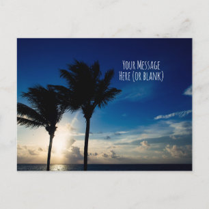 Brillanter tropischer Sonnenaufgang an der karibis Postkarte
