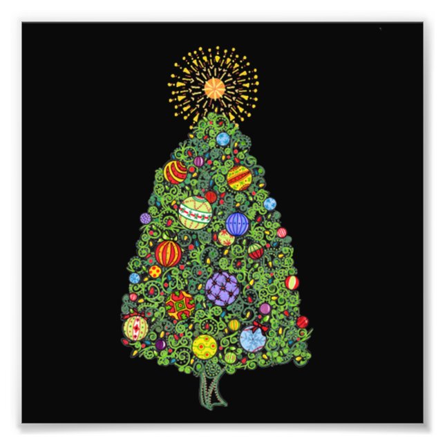 Brillanter Weihnachtsbaum Fotodruck (Vorne)