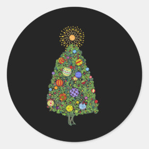 Brillanter Weihnachtsbaum Runder Aufkleber