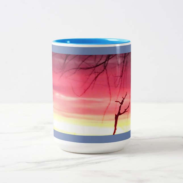 Brillanter Winter Sunrise Zweifarbige Tasse (Mittel)