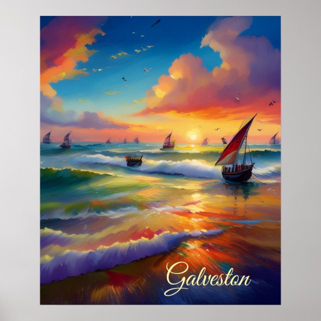Brillantes Abstrakt Sea Scanner Digital Print Post Poster (Vorne)