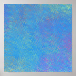 Brillantes blaues Marmor-Artwork Poster