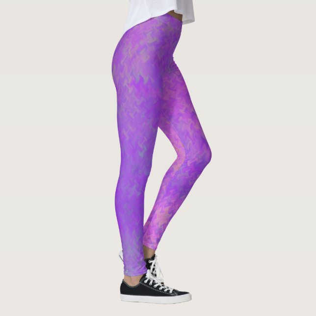 Brillantes Violet Künstlerisch-Marmormuster Leggings (Rechts)