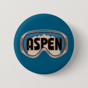 Brille Aspen Snowmass Colorado Skigebiet Geschenke Button