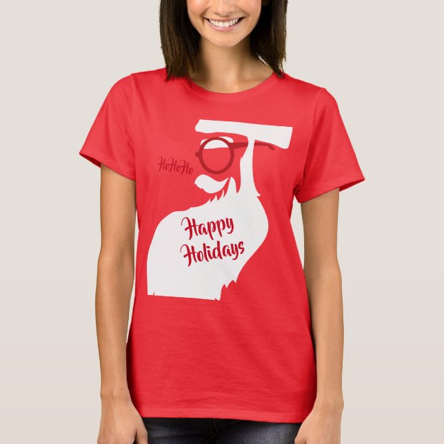 Brille auf Santa T-Shirt (Vorderseite)
