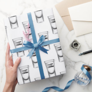 Brille auf Weiß mit Text Geschenkpapier