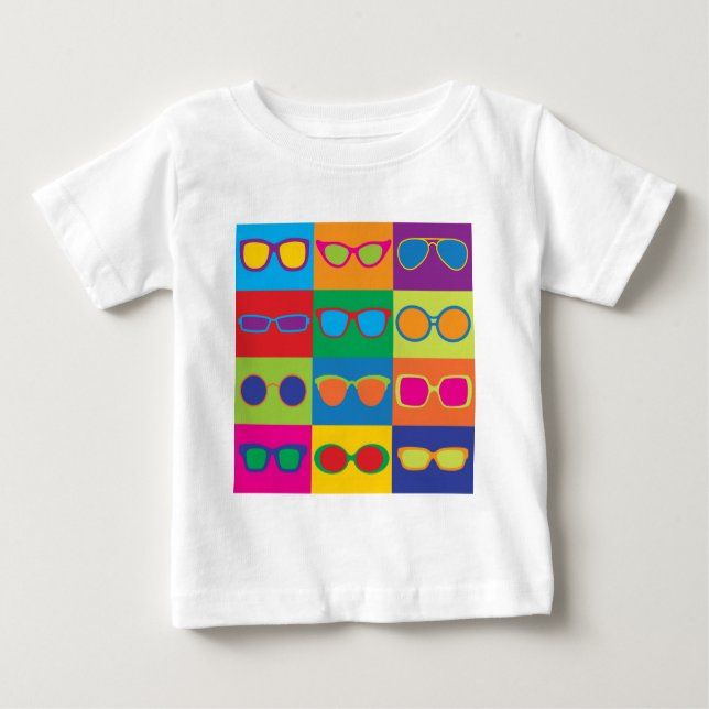 Brille-Checkerboard Baby T-shirt (Vorderseite)