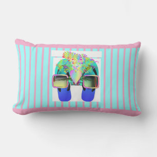 Brille + Flip Flops Rosa Streifen Lendenkissen