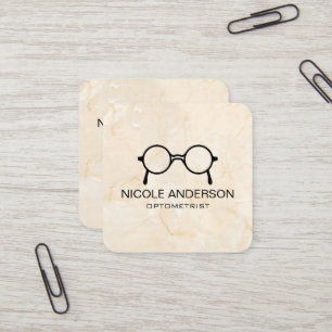 Brille für Optiker in Rosa Marmor Quadratische Visitenkarte