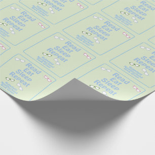 Brille Lesen Essen Schlafen Wiederholen Geschenkpapier