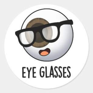 Brille Lustige Augen Puns Runder Aufkleber