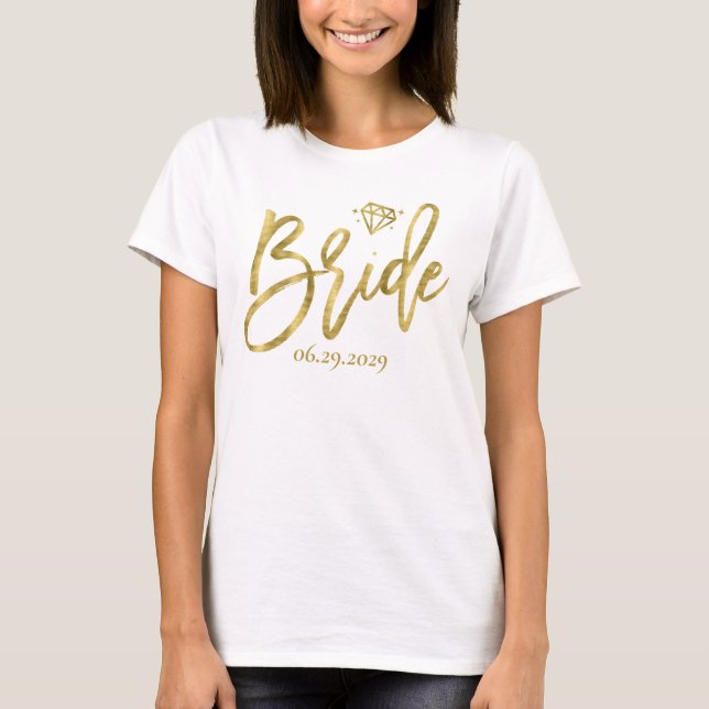 Brille mit Diamant-Junggeselinnen-Abschied T-Shirt (Vorderseite)