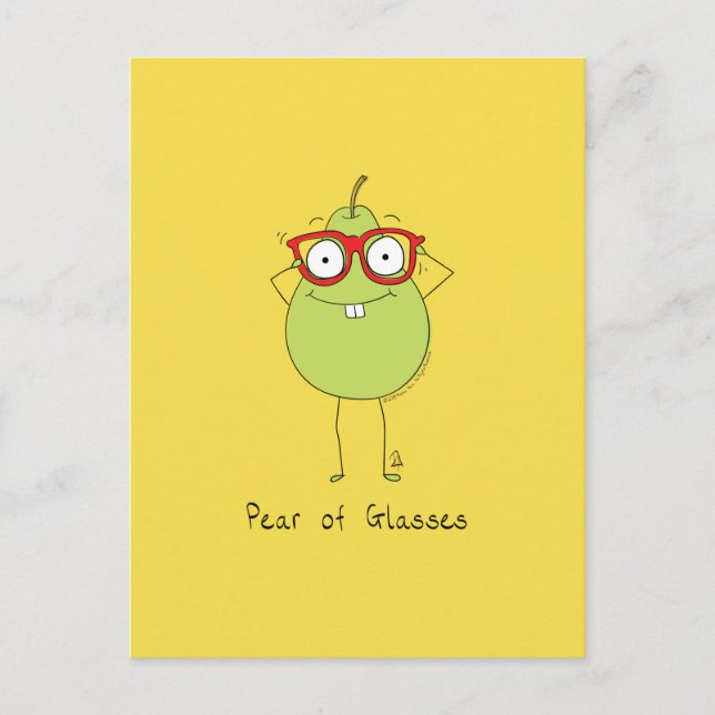 Brille Niedlich & Funny Postcard Postkarte (Vorderseite)