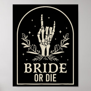 Brille oder Die Skeleton Hand Gothic Chelorette Pa Poster