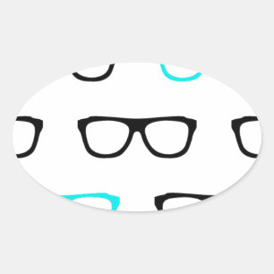 Brille Ovaler Aufkleber