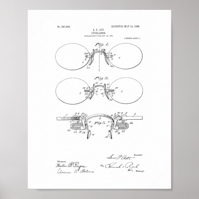 Brille-Patent Poster (Vorne)