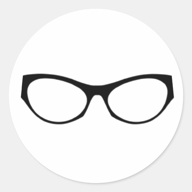 Brille Runder Aufkleber (Vorderseite)