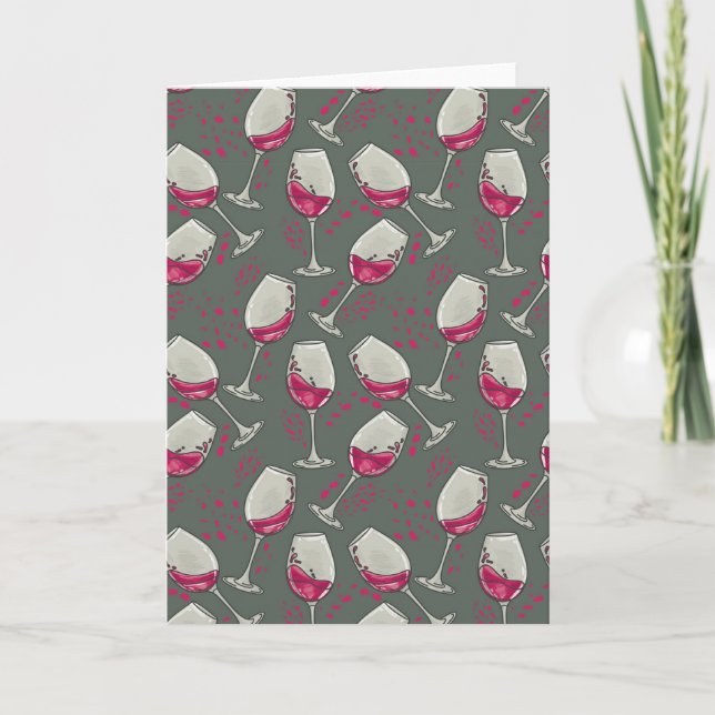 Brillen aus Rotwein Dankeskarte (Vorderseite)