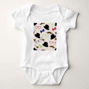 Brillen, Hats und Mustache Baby Strampler