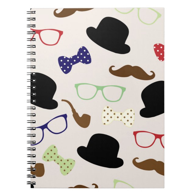 Brillen, Hats und Mustache Notizblock (Vorderseite)