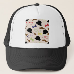 Brillen, Hats und Mustache Truckerkappe