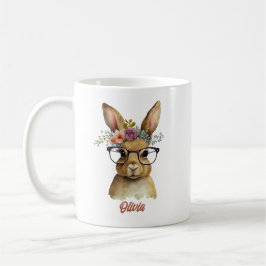 Brillenbraun Blume Kronenwasserfarben-Design Kaffeetasse