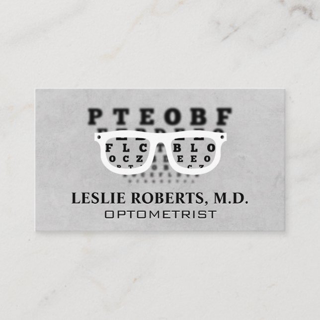 Brillenbrille Augendiagramm | Optometrie Visitenkarte (Vorderseite)