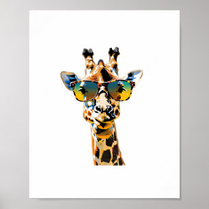 Brillengiraffe mit Sonnenbrille Poster