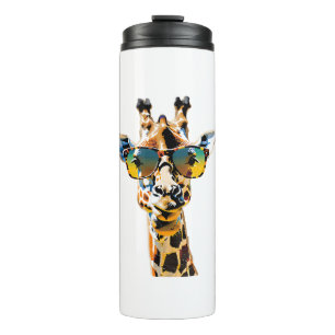 Brillengiraffe mit Sonnenbrille Thermosbecher