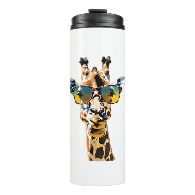 Brillengiraffe mit Sonnenbrille Thermosbecher (Vorderseite)