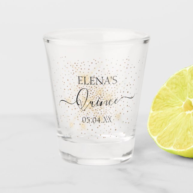 Brillenglas Geburtstags-Quinceanera-Gastgeschenk Schnapsglas (Vorderseite)