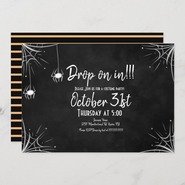 Brillenspinne Light Costume Halloween Einladung (Vorne/Hinten)