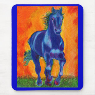 Brillian Blau-Pferd Mousepad