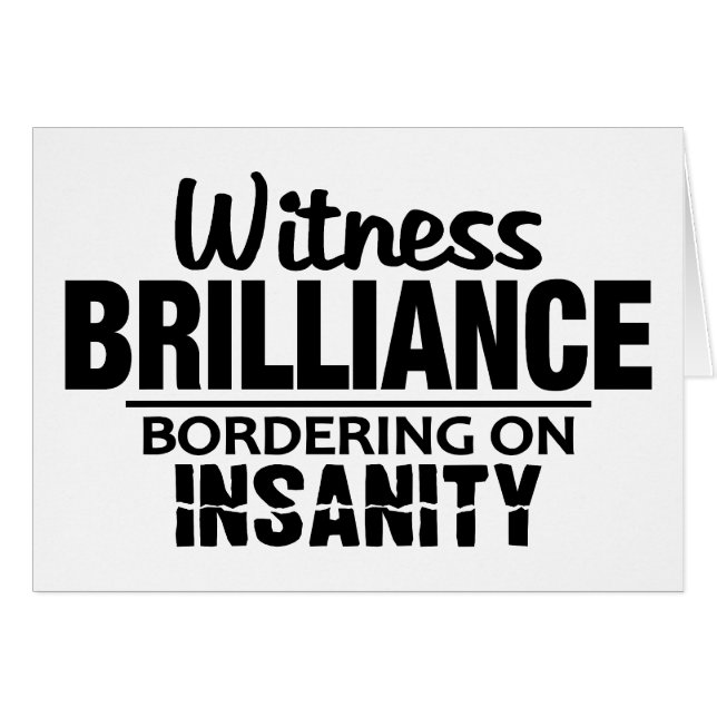 BRILLIANCE VS INSANITY Custom Grußkarten (Vorderseite (Horizontal))