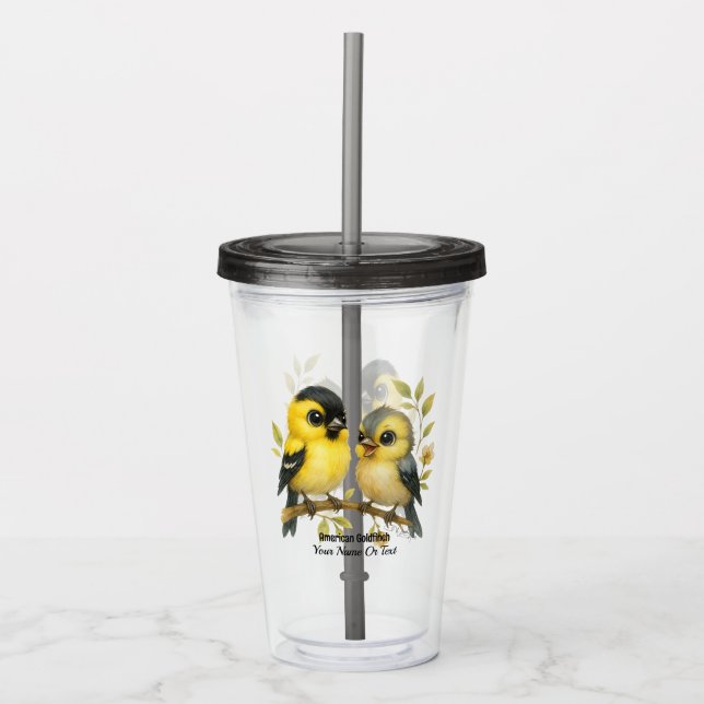 Brilliant American Goldfinch Acryltrinkbecher (Vorderseite)