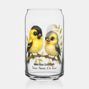 Brilliant American Goldfinch Glass Dosenglas