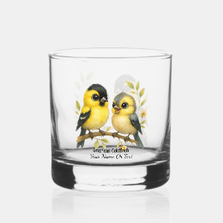 Brilliant American Goldfinch Glass Whiskyglas