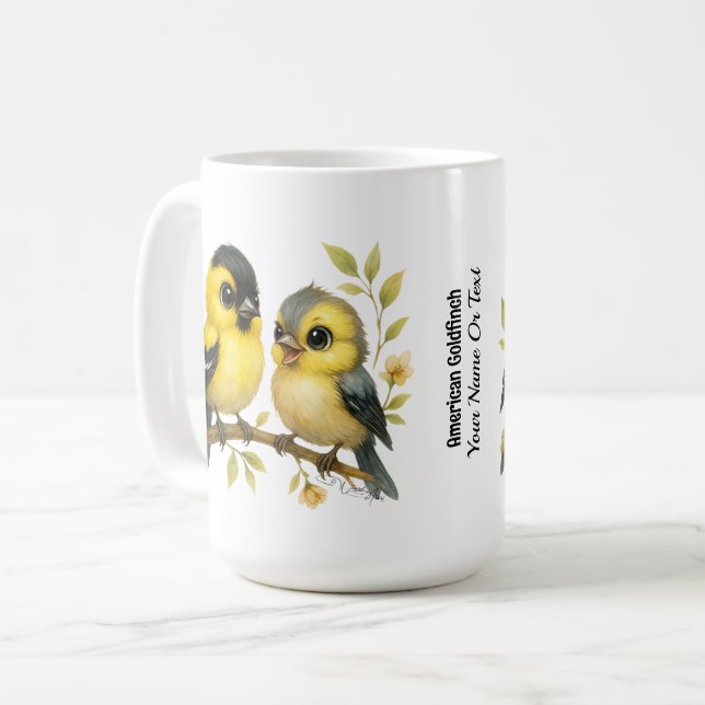 Brilliant American Goldfinch Kaffeetasse (Vorderseite Links)