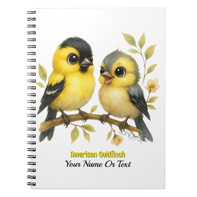 Brilliant American Goldfinch Notizblock (Vorderseite)