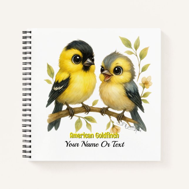 Brilliant American Goldfinch Notizbuch (Vorderseite)