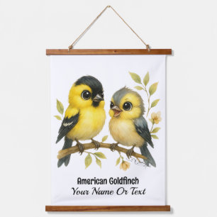 Brilliant American Goldfinch Wandteppich Mit Holzrahmen
