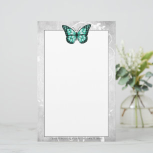 Brilliant Aquamarin Butterfly Stationierung Briefpapier