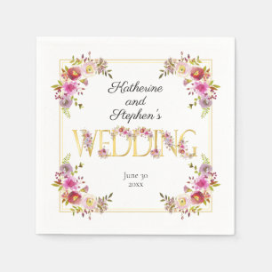 Brilliant Blogs Goldbriefe Wasserfarbenhochzeit Serviette