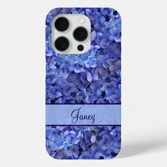 Brilliant Blue Hydrangea Floral iPhone X Case (Rückseite)