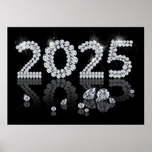 Brilliant Diamonds 2025 Luxus Neues Jahr Poster
